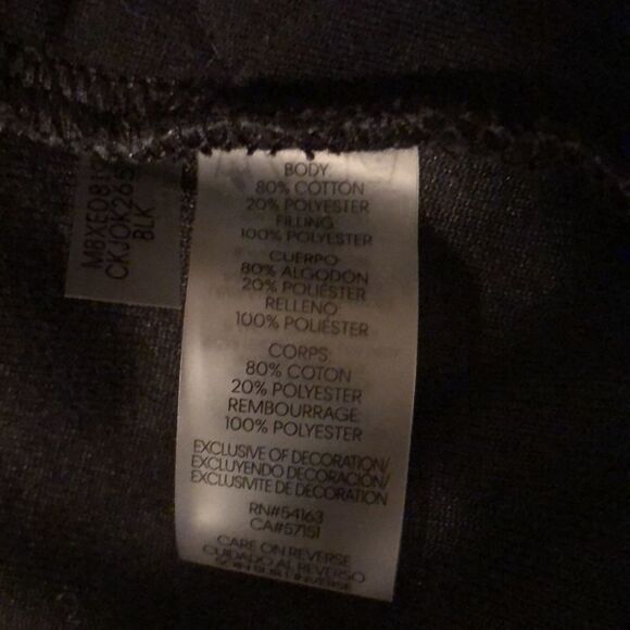 CK L Quilted Front Black Gold Tone Full Zip Velour Bomber Jacket - Picture 7 of 8